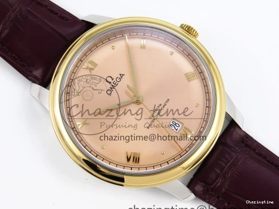 0201 De Ville Date YG MKF 1:1 Best Edition Brown Dial Roman Marker on Brown Leather Strap A OdorResistant 7751
